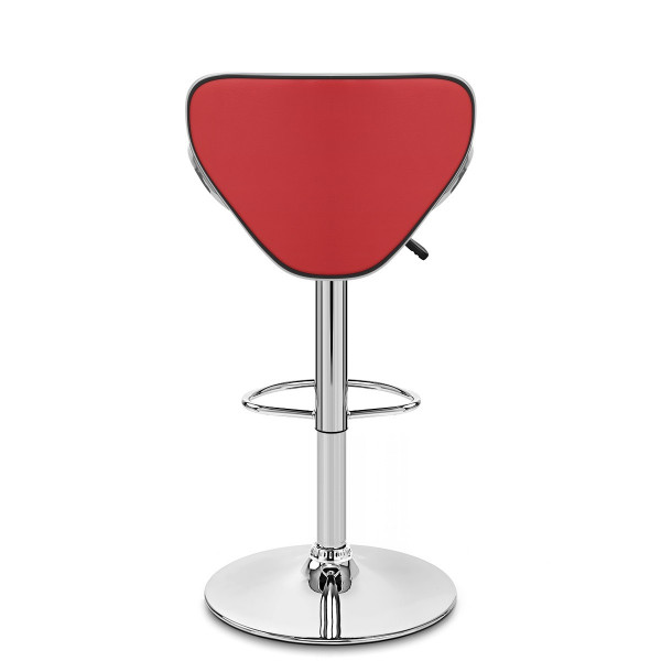 Chaise de Bar Faux Cuir Chrome - Félix Rouge