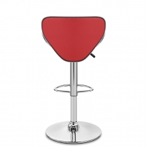 Chaise de Bar Faux Cuir Chrome - Félix Rouge