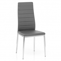 Chaise Faux Cuir Chrome - Francesca Marron