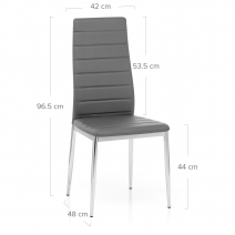 Chaise Faux Cuir Chrome - Francesca Marron