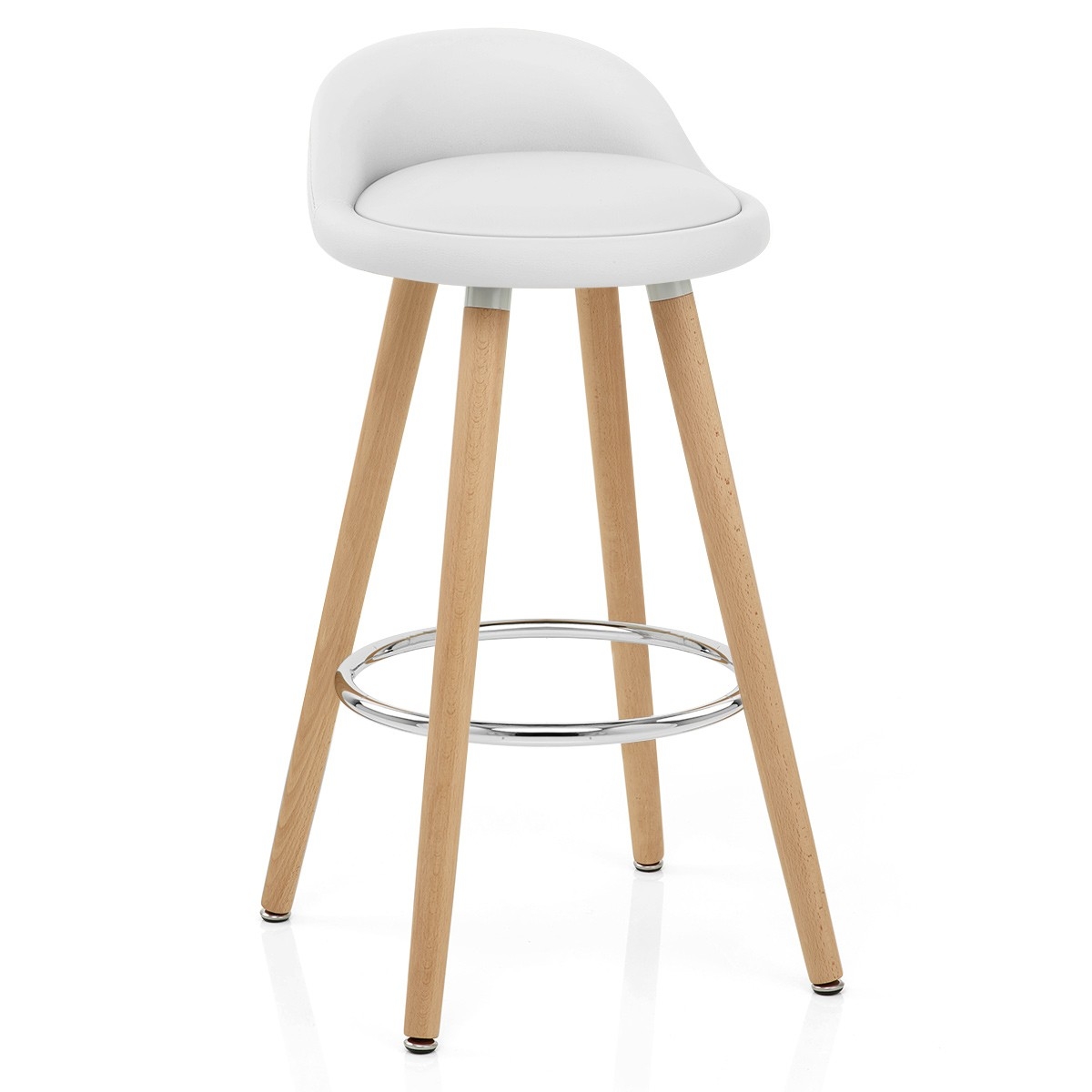 Tabouret De Bar Faux Cuir Bois Jive