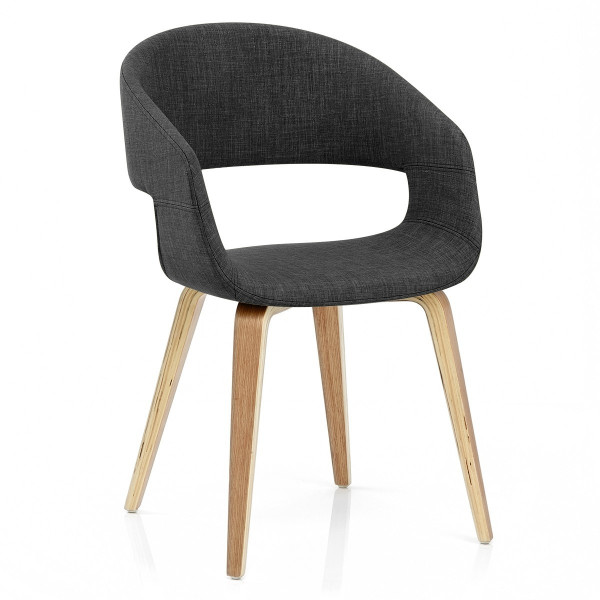 Chaise Bois Tissu - Marcus Gris Chaise Bois Tissu - Marcus Gris