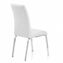 Chaise Faux Cuir Chrome - Sherman Blanc
