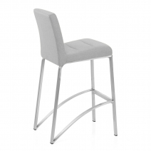 Tabouret Tissu Chrome Brossé - Stella Gris