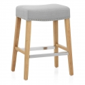 Tabouret Bois Tissu - Audley Gris