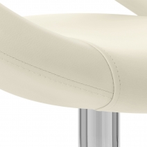 Chaise Faux Cuir Chrome - Clémentine Crème