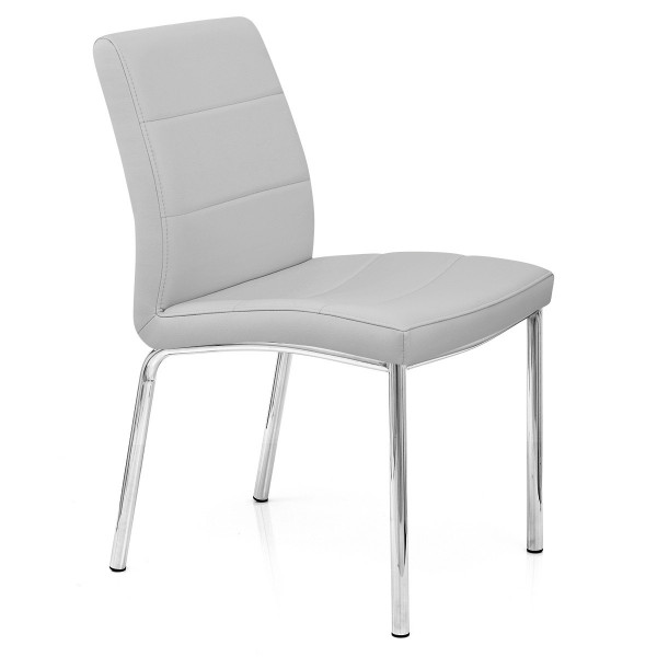 Chaise Faux Cuir Chrome - Breakfast Gris Chaise Faux Cuir Chrome - Breakfast Gris