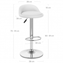 Chaise de Bar Cuir Chrome - Lulu