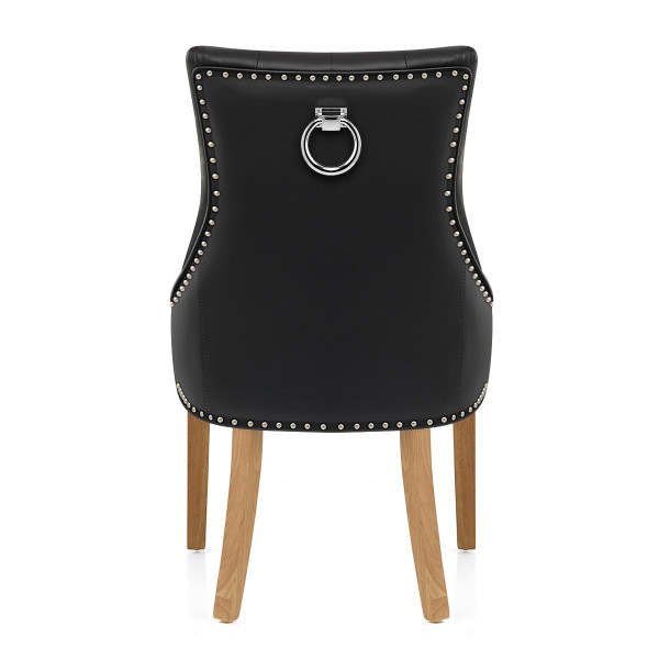 Chaise chêne cuir croûté - Ascot Noir