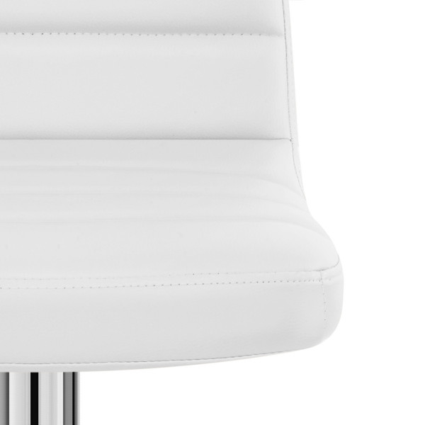 Chaise de bar Faux Cuir Chrome - Nexus Blanc