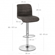 Chaise de bar faux daim - Destiny Noir