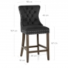 Tabouret de Bar Bois Velours - Kensington Noir