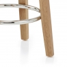 Tabouret de Bar Faux Cuir Bois - Ikon Chêne Blanc
