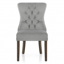 Chaise bois velours - Kensington Gris
