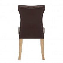 Chaise Bois Faux Cuir - Bradbury Marron