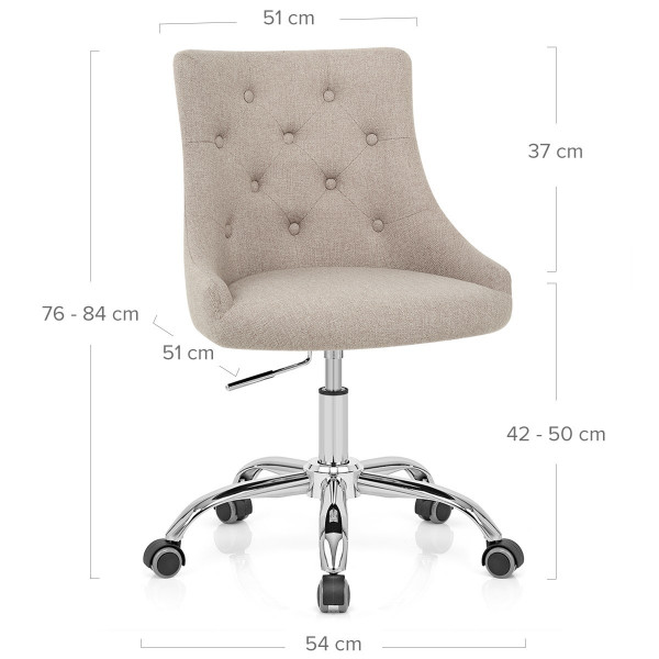 Chaise de Bureau Tissu - Sofia Crème
