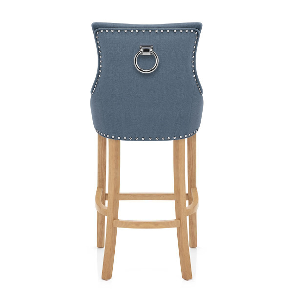 Chaise de Bar Chêne Tissu - Ascot Bleu