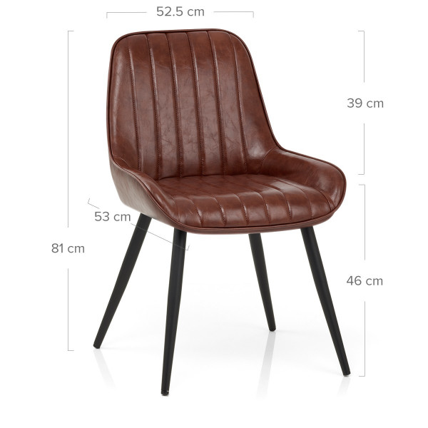 Chaise Faux Cuir - Mustang Marron