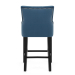 Chaise de Bar Velours Bois - Loxley Bleu