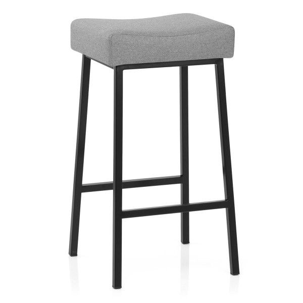 Tabouret Tissu Chrome - Uno Gris Tabouret Tissu Chrome - Uno Gris
