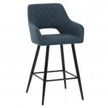 Tabouret de Bar Tissu - Lopez Bleu