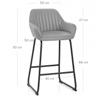 Tabouret de Bar Cuir Véritable - Kanto Gris
