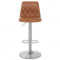 Tabouret de Bar Cuir Véritable - Melody Marron
