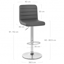 Tabouret de Bar Faux Cuir - Prime Gris