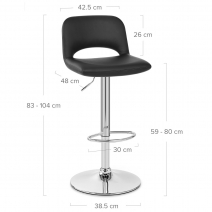 Tabouret de Bar Faux Cuir - Hugo Noir