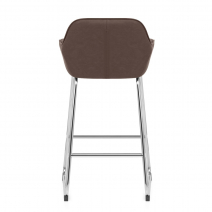 Tabouret de Bar Faux Cuir Chrome - Kanto Marrón
