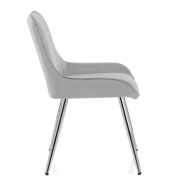 Chaise Chrome Velours - Mustang Gris