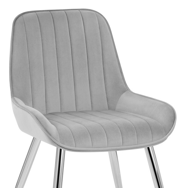 Chaise Chrome Velours - Mustang Gris