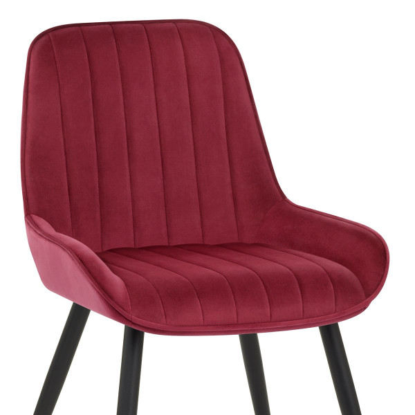 Chaise Velours - Mustang Rouge