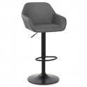 Tabouret de Bar Faux Cuir - Cruz - Gris