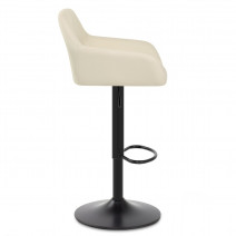 Tabouret de Bar Faux Cuir - Cruz - Crème