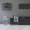 Tabouret Tissu Chrome Brossé - Stella Gris